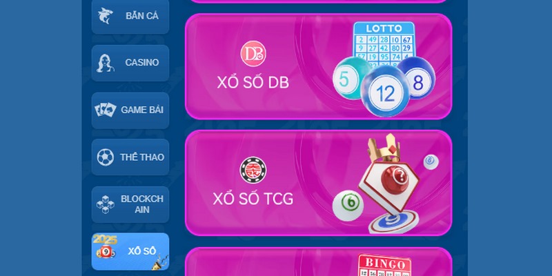 Các sản phẩm cá cược xổ số 58WIN hấp dẫn 